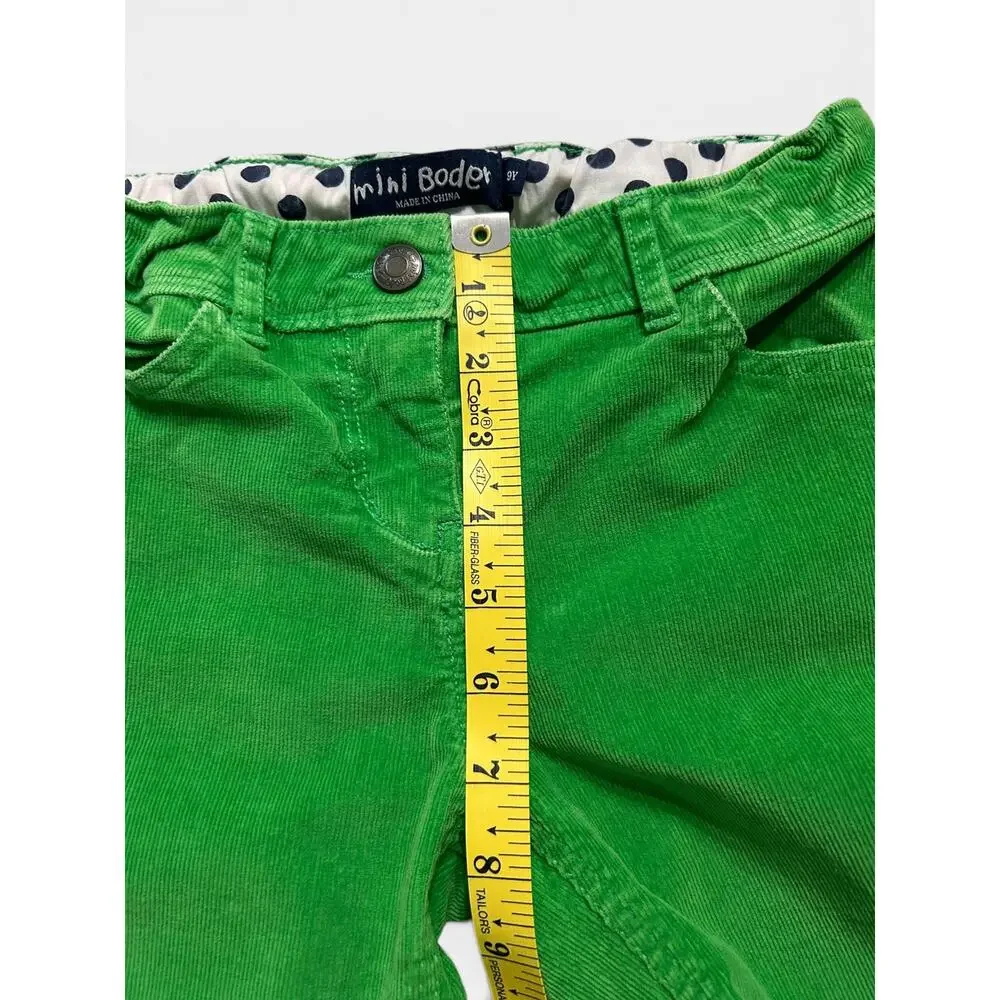 Mini Boden Girls’ Green Stretch Corduroys, Size 9